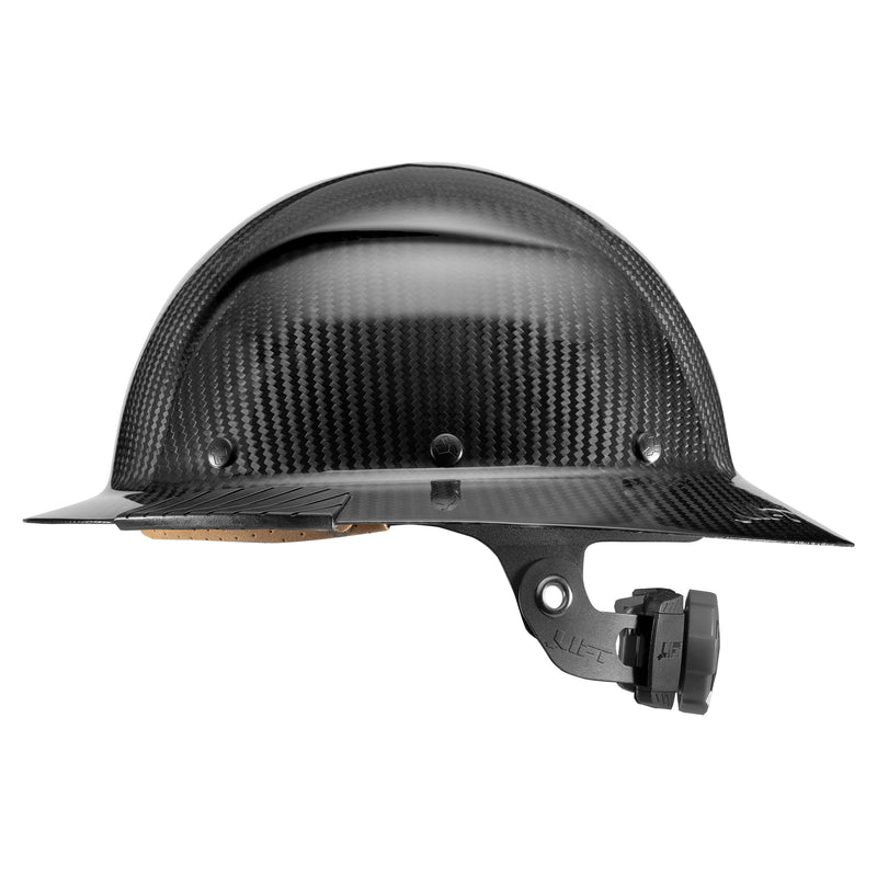 DAX Carbon Fiber Full Brim Hard Hat Gloss Black - Head, Eye & Face